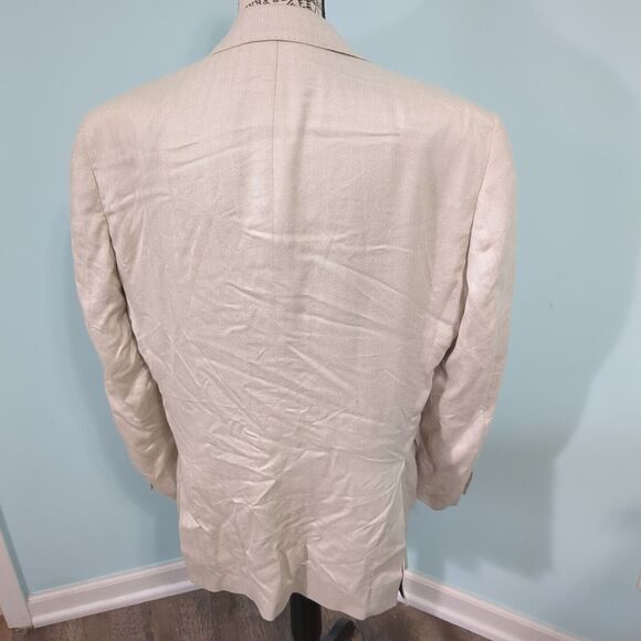 ARNOLD BRANT Mens 100% Bamboo Herringbone Blazer 42 r suit jacket coat - Picture 2 of 8